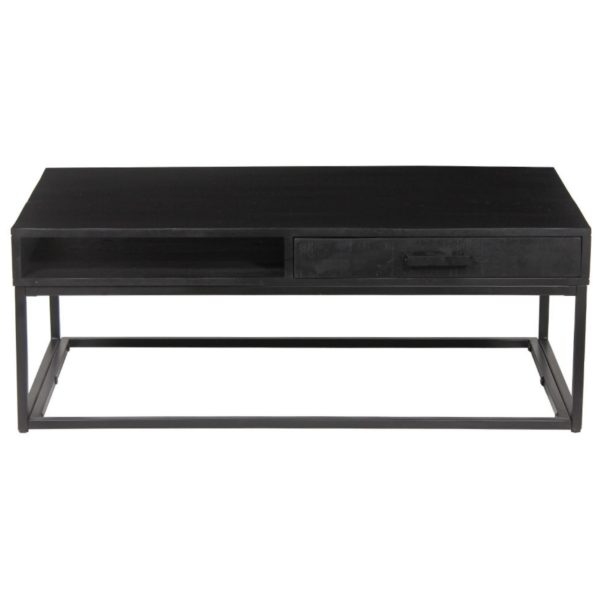 TABLE BASSE 'MADEIRA' AVEC TIROIR BOIS DE MANGUIER NOIR – Image 2