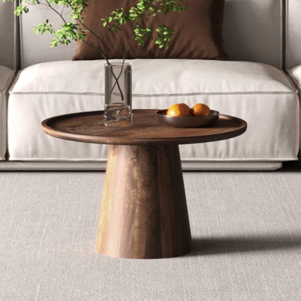 TABLE BASSE 'JULES' 65X40 CM RONDE BOIS DE MANGUIER BRUN CLAIR