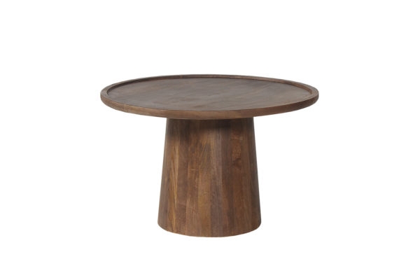 TABLE BASSE 'JULES' 65X40 CM RONDE BOIS DE MANGUIER BRUN CLAIR – Image 2