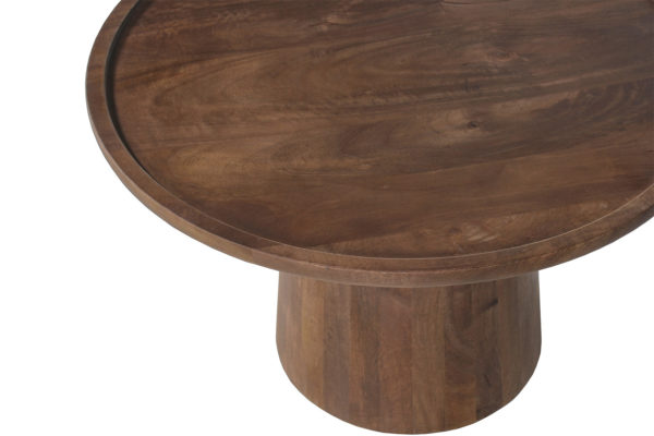 TABLE BASSE 'JULES' 65X40 CM RONDE BOIS DE MANGUIER BRUN CLAIR – Image 3