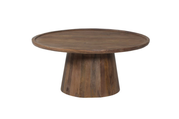 TABLE BASSE 'JULES' 45X50 CM RONDE BOIS DE MANGUIER BRUN CLAIR – Image 2