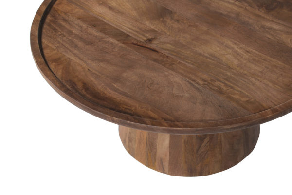 TABLE BASSE 'JULES' 45X50 CM RONDE BOIS DE MANGUIER BRUN CLAIR – Image 3