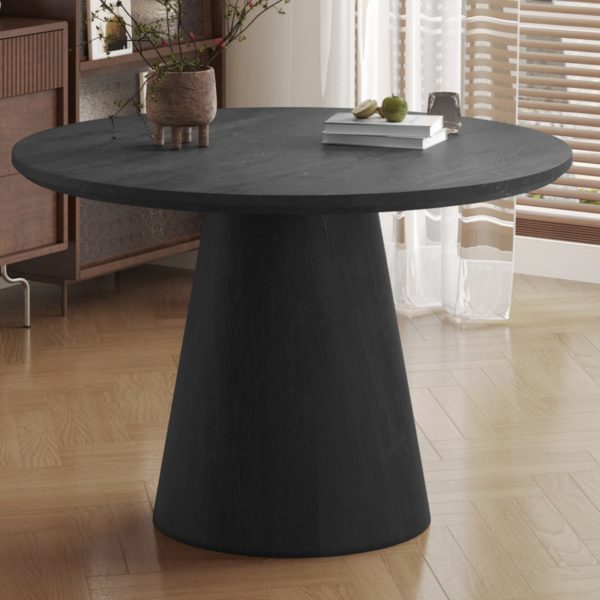 TABLE 'MIKLOS' 120 CM RONDE DÉCOR BRUN FONCÉ