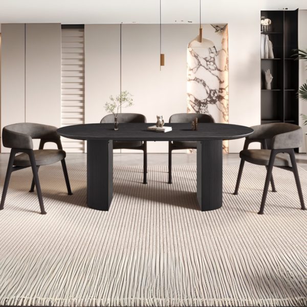 TABLE 'LAGOS' 200 CM OVALE DÉCOR BRUN FONCÉ