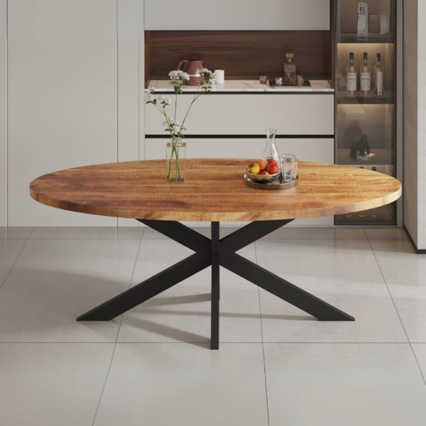 TABLE 'ALEXA' 200 CM OVALE BOIS DE MANGUIER