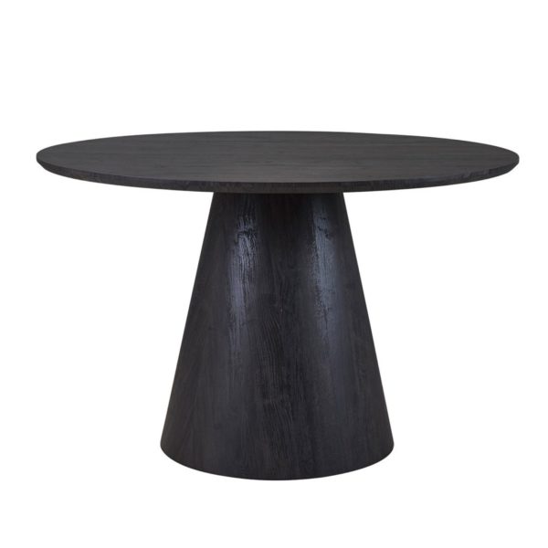 TABLE 'MIKLOS' 120 CM RONDE DÉCOR BRUN FONCÉ – Image 2