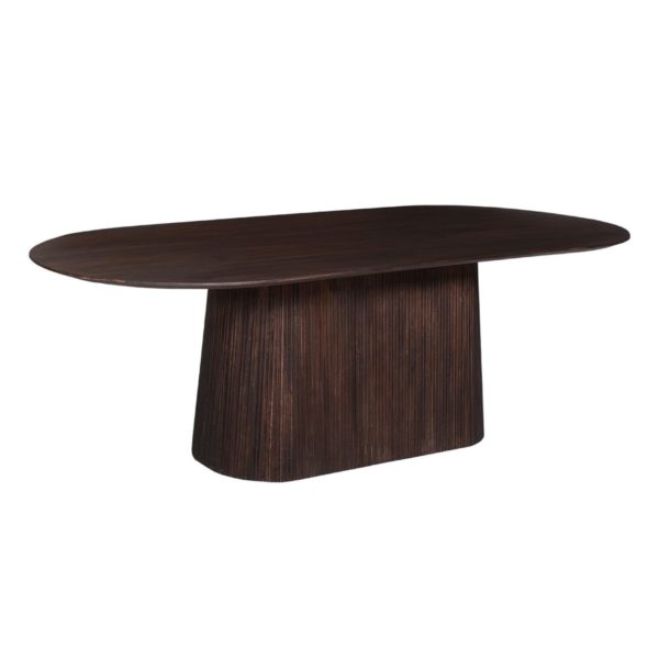 TABLE 'MIGUEL' 230 CM OVALE BOIS DE MANGUIER BRUN FONCÉ – Image 2