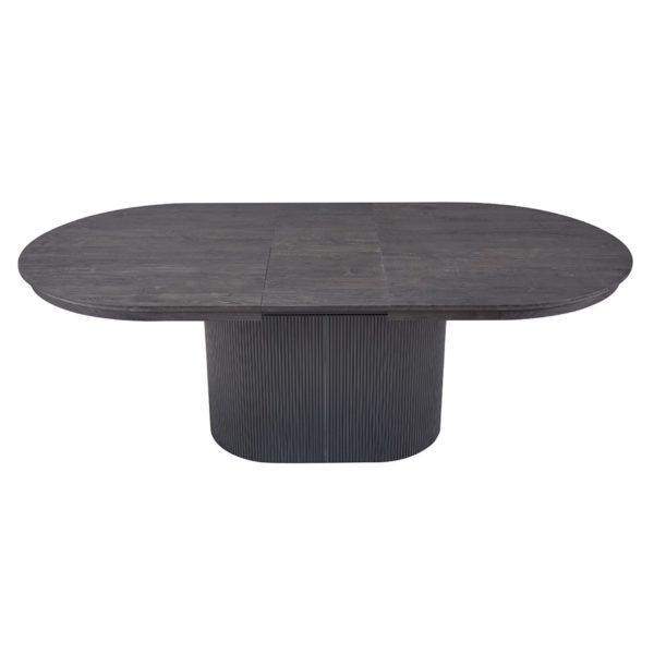 TABLE EXTENSIBLE 'LAGOS' 180-220 CM OVALE DÉCOR BRUN FONCÉ – Image 3