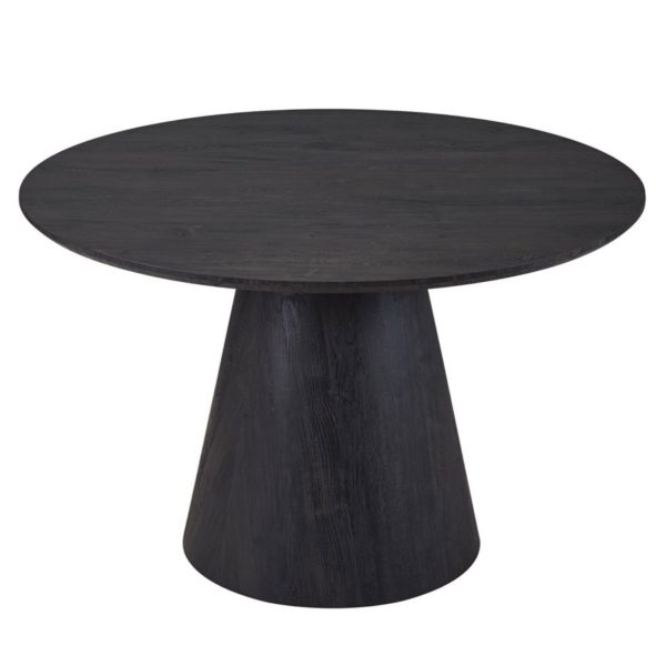 TABLE 'MIKLOS' 120 CM RONDE DÉCOR BRUN FONCÉ – Image 3