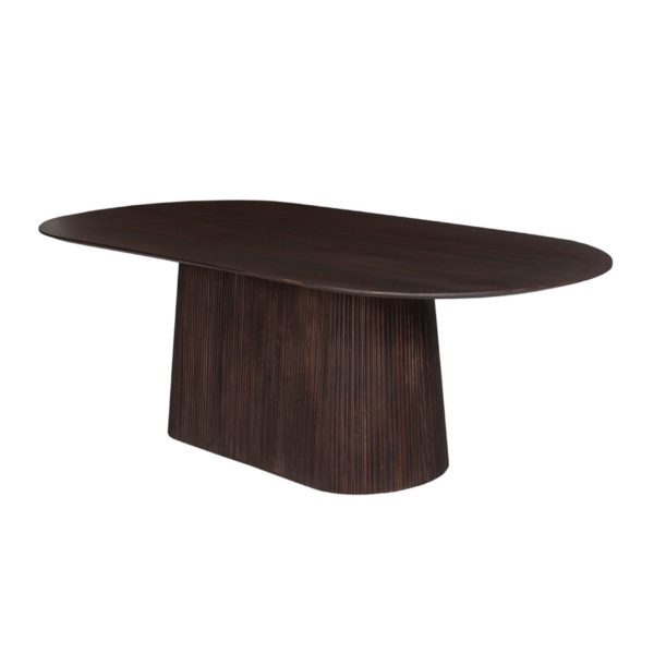 TABLE 'MIGUEL' 230 CM OVALE BOIS DE MANGUIER BRUN FONCÉ – Image 3