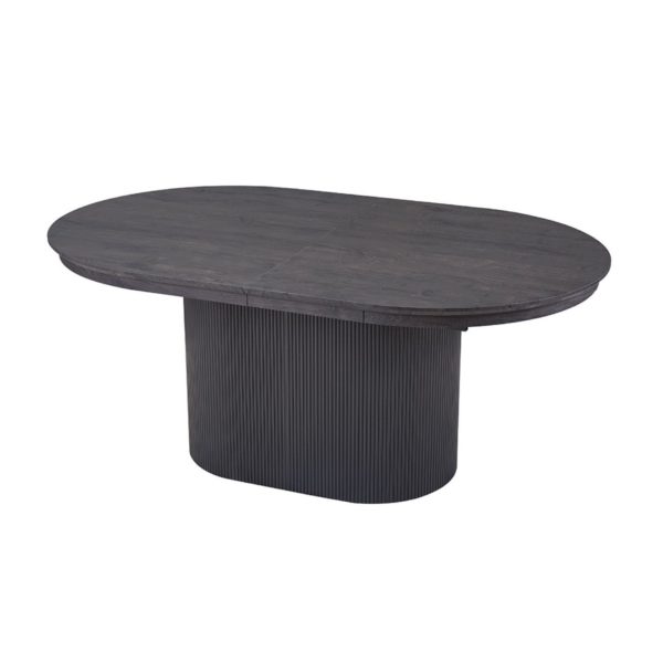 TABLE EXTENSIBLE 'LAGOS' 180-220 CM OVALE DÉCOR BRUN FONCÉ – Image 2